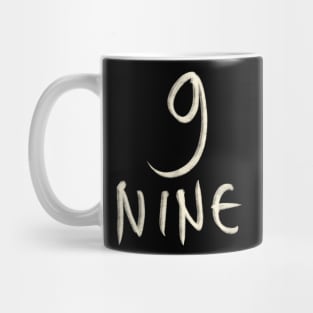 Hand Drawn Letter Number 9 Nine Mug